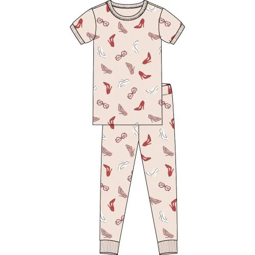 PETIT LEM- Kids Dress Up Print on Blush Short-Sleeved PJ Set - Image 3