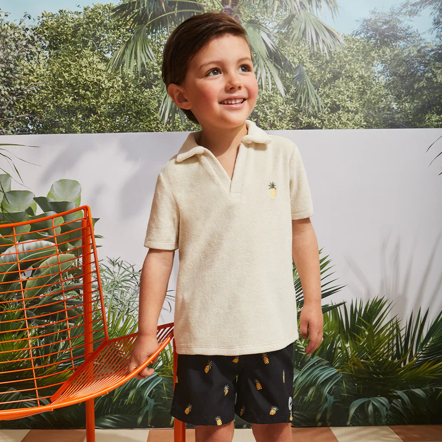 MILES THE LABEL- KIDS TERRY CLOTH POLO TOP - Image 3