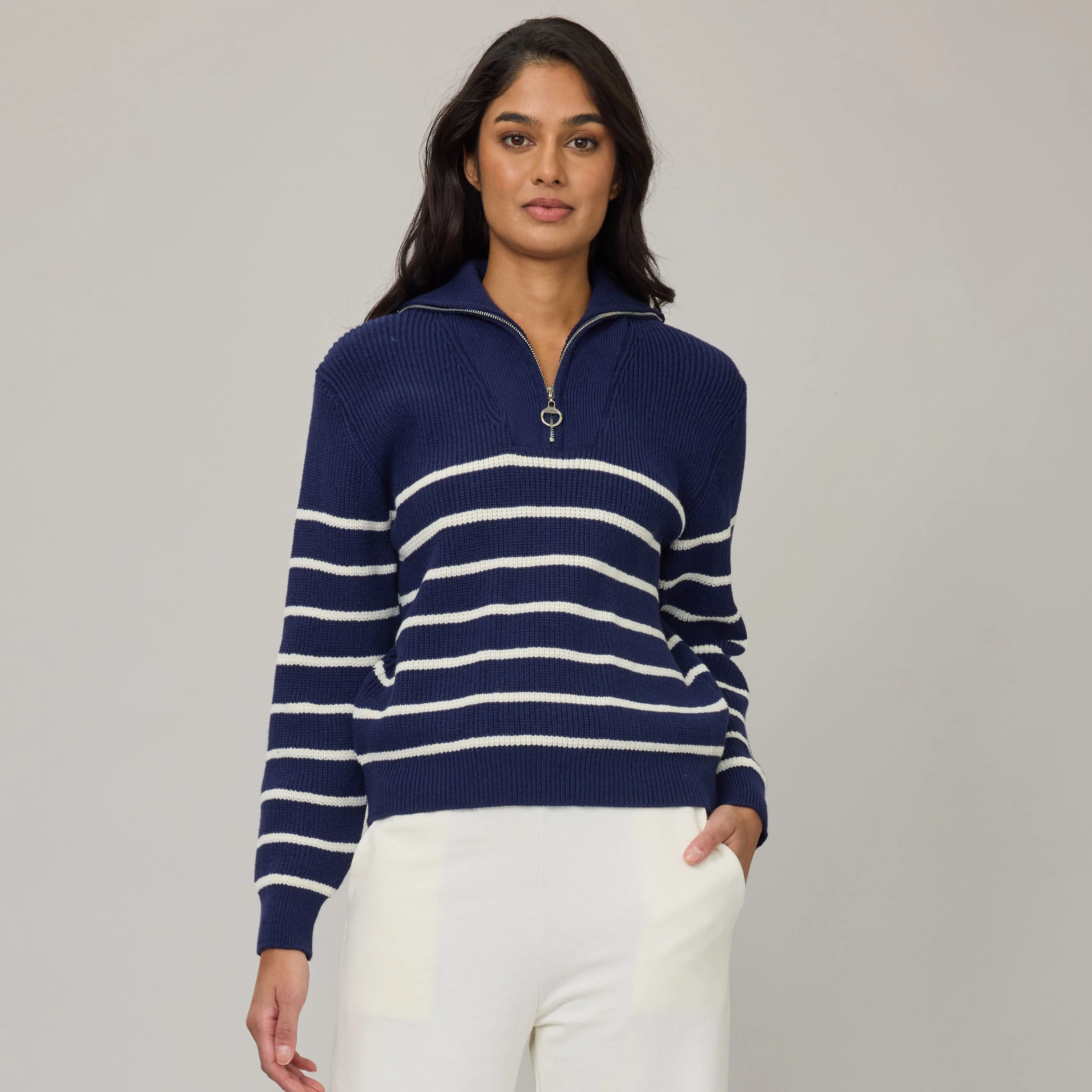 PISTACHE- WOMEN'S COMFORT RIB SWEATER WITH ZIPPER - Image 4