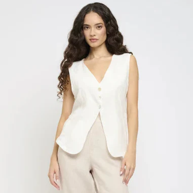 PISTACHE- WOMEN'S LINEN VEST - Image 3