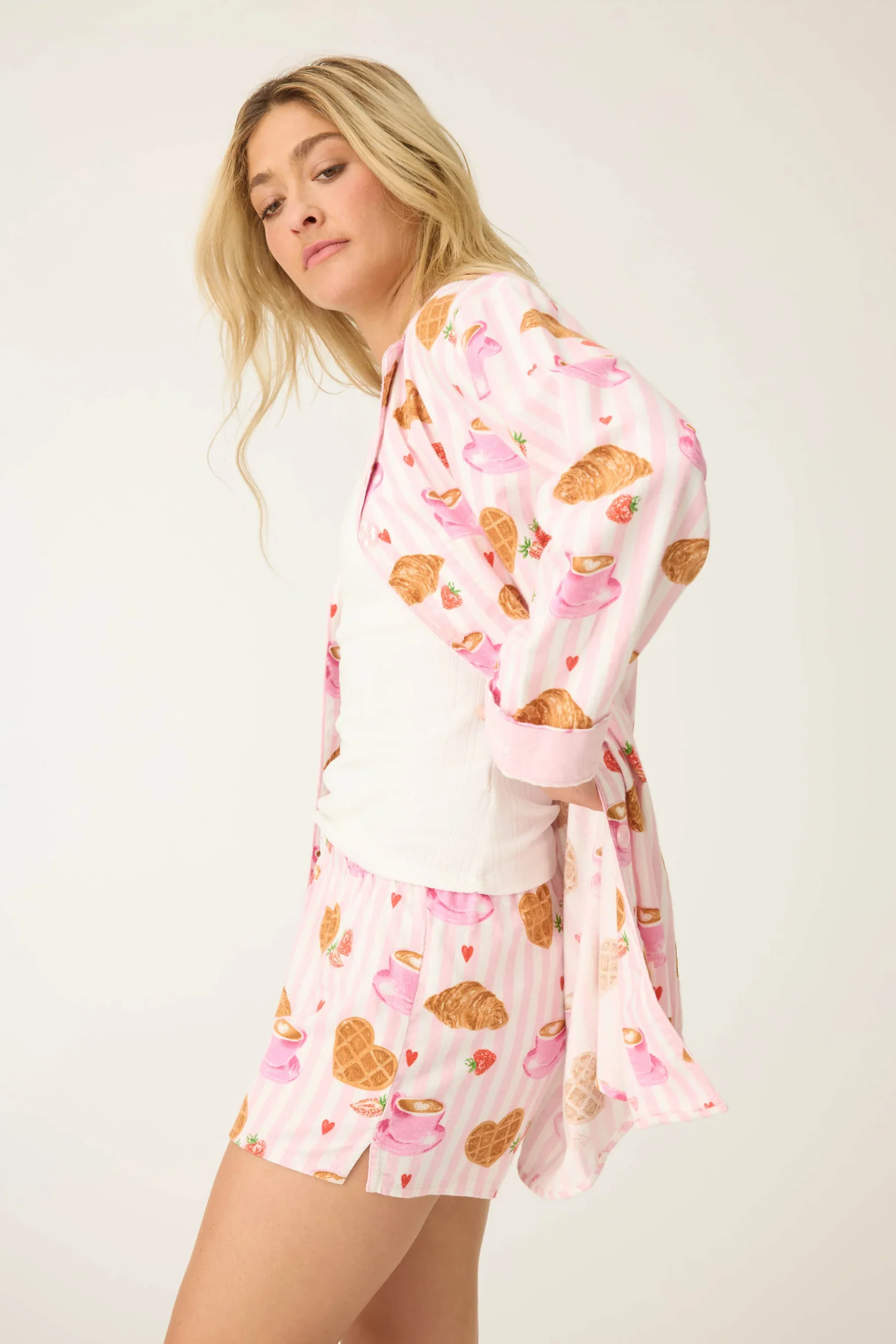 P.J. SALVAGE- WOMEN'S BRUNCH CLUB BREAKFAST PRINT NIGHT SHIRT - Image 3