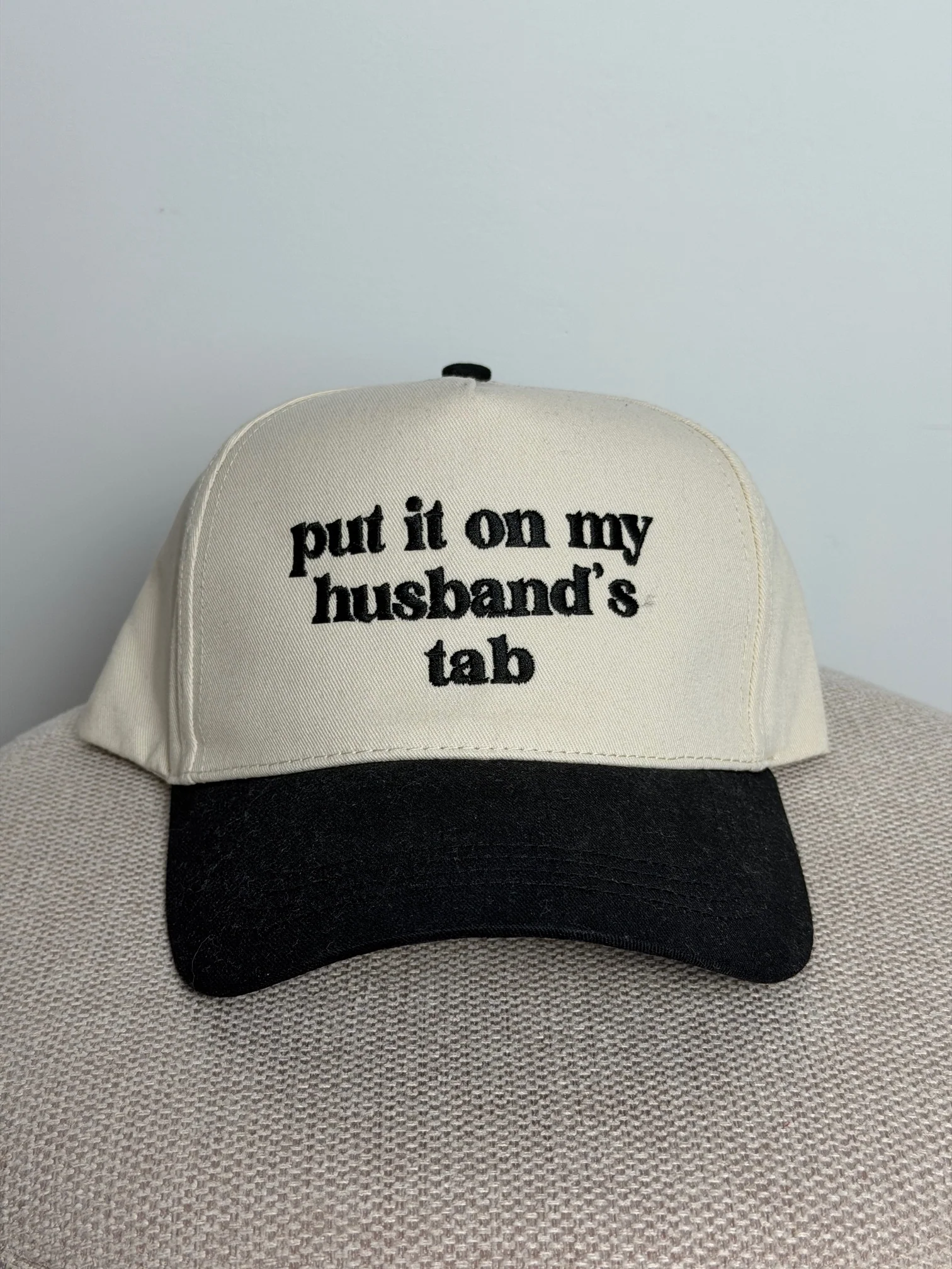 PUT IT ON MY HUSBAND'S TAB EMBROIDERY CANVAS CAP - Image 2