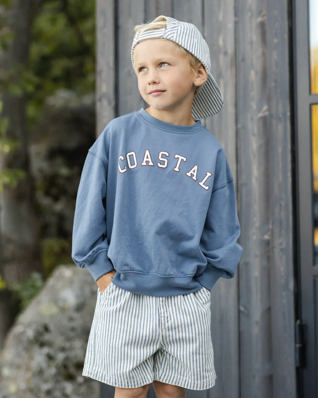 RYLEE + CRU - KIDS DAWSON SHORT RAILROAD STRIPE - Image 2