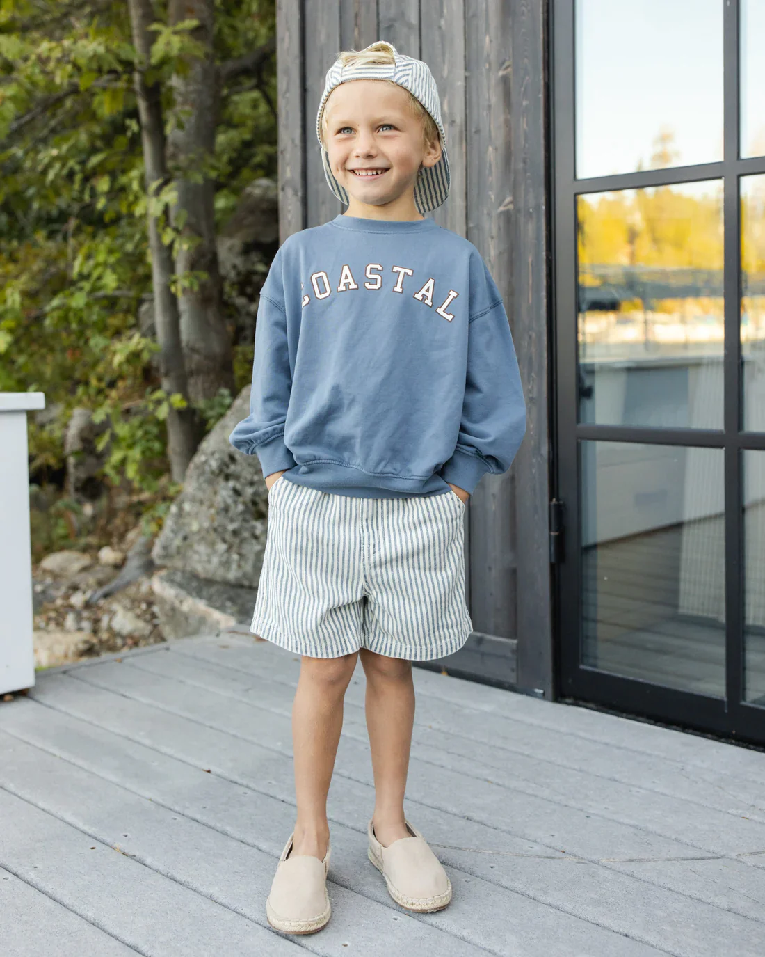 RYLEE + CRU - KIDS DAWSON SHORT RAILROAD STRIPE - Image 4