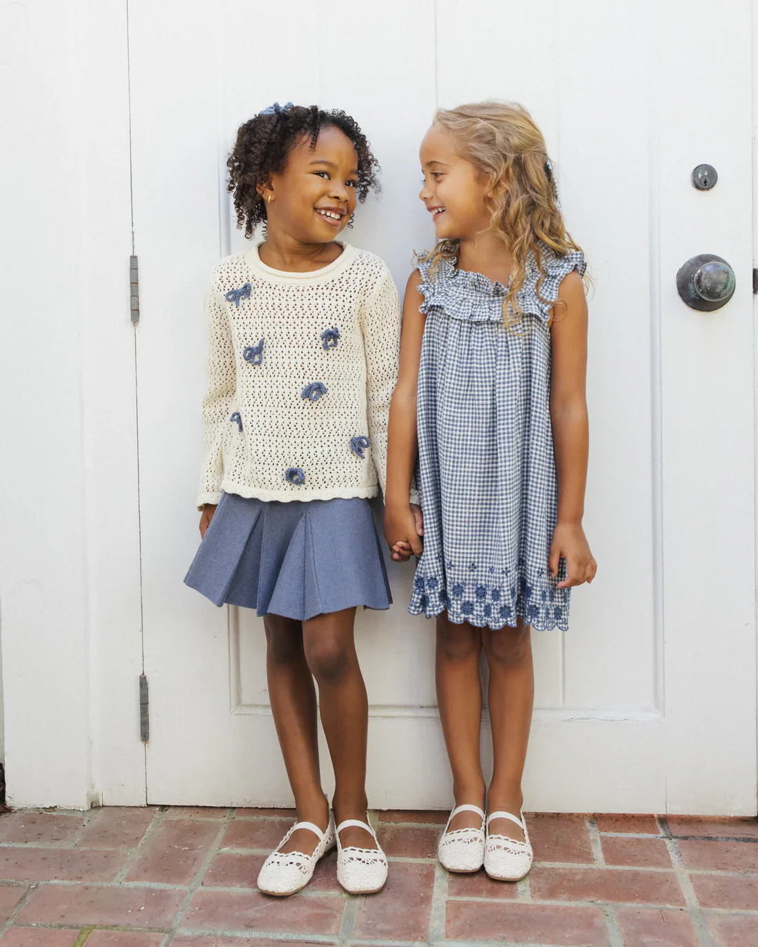 RYLEE + CRU - KIDS LENNON DRESS MARINE GINGHAM - Image 3