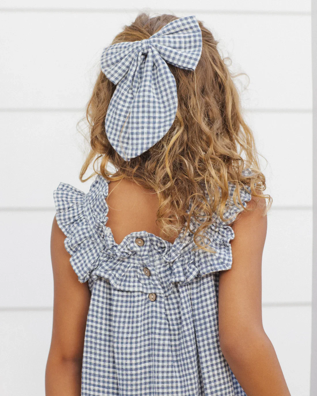 RYLEE + CRU - KIDS LENNON DRESS MARINE GINGHAM - Image 4