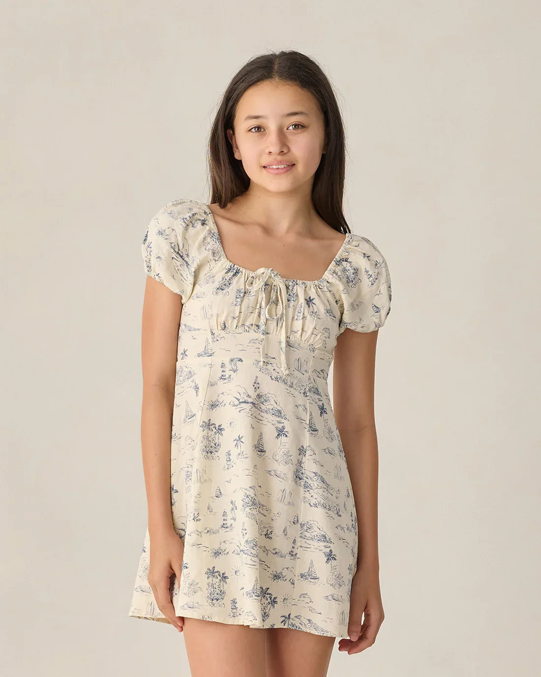 RYLEE + CRU -  TEEN IVY DRESS OCEAN TOILE - Image 3
