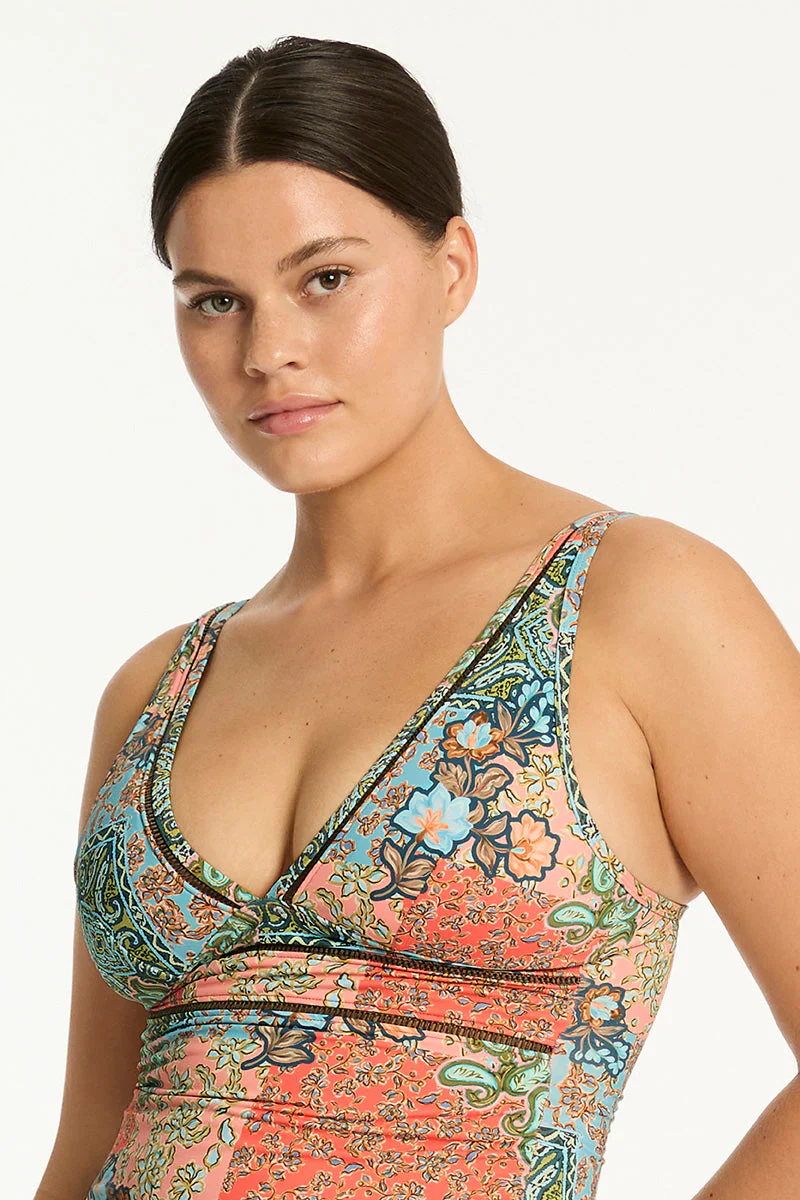 SEA LEVEL - Java Spliced Longline Tri Tankini - Image 3
