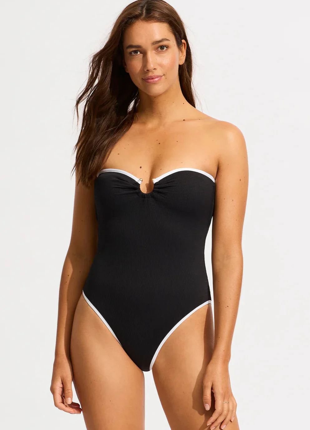 SEAFOLLY - Beach Bound Ring Front Bandeau One Piece - Image 4