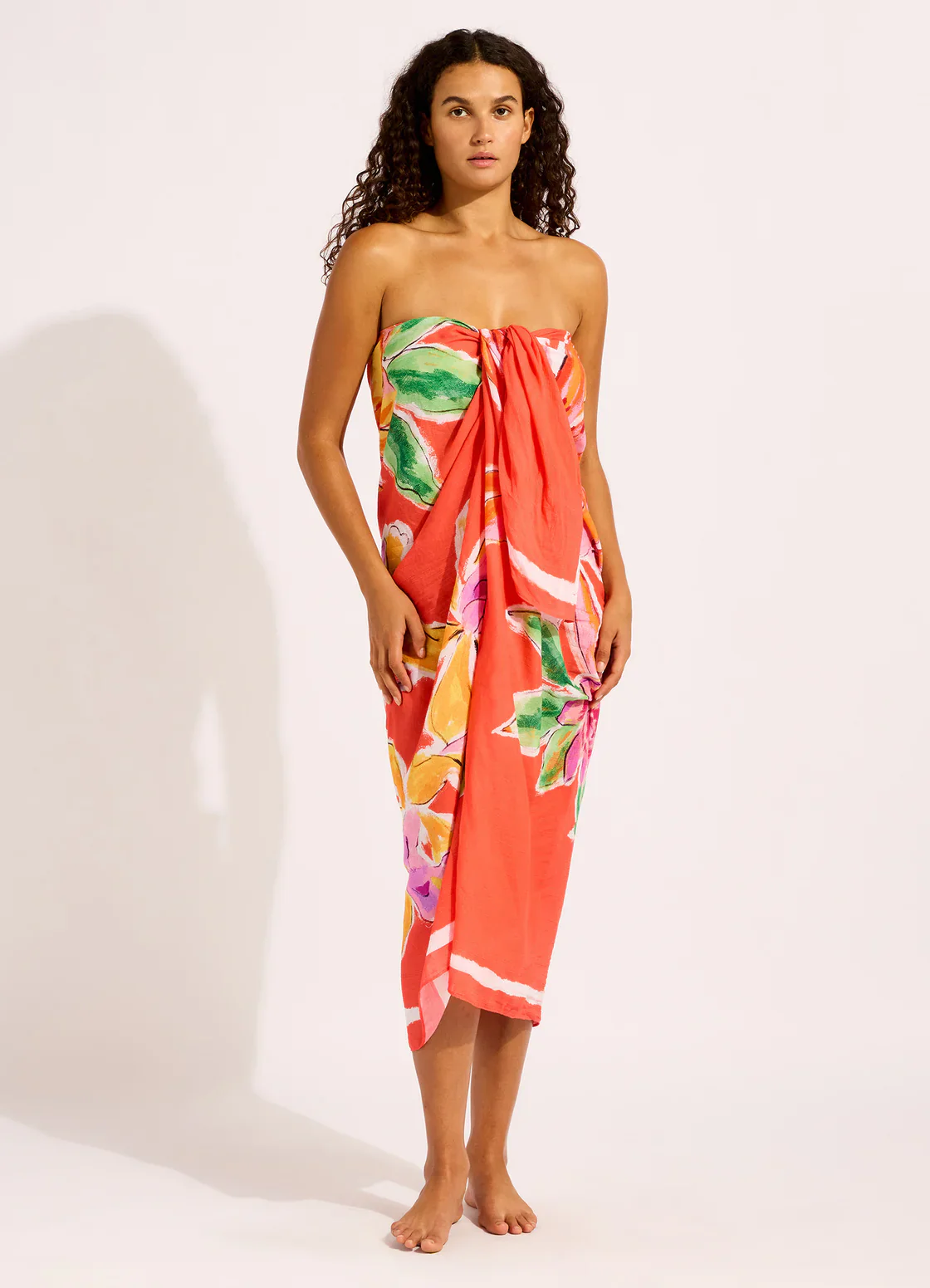 SEAFOLLY- Hothouse Flowers Floral Sarong - Image 11