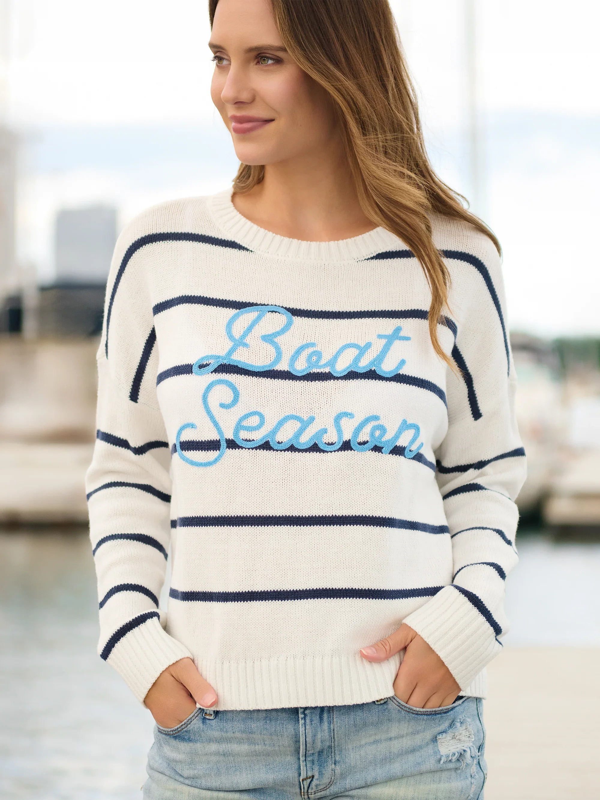 SHIRALEAH - BOAT SEASON RELAXED FIT SWEATER - Image 5