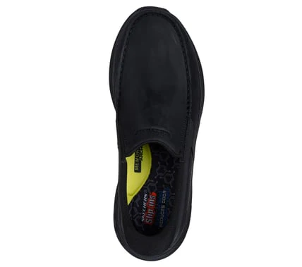 SKECHERS- MEN'S POLLARD DUAL GORE LEATHER MOC TOE SLIP-IN SHOE - Image 6