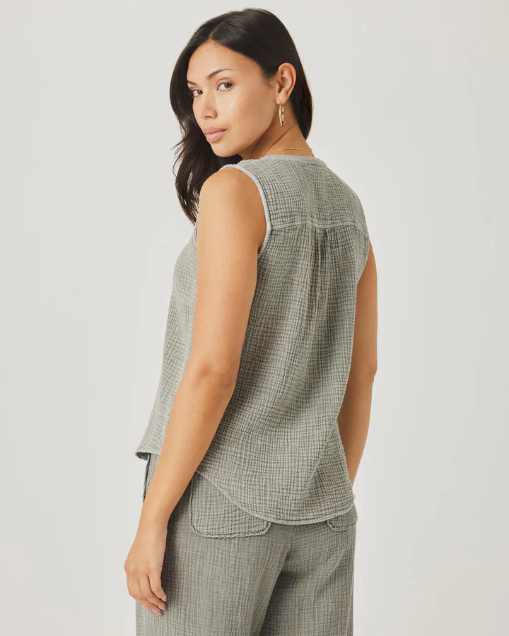 SPLENDID - WOMEN'S AVA GAUZE BUTTON TANK - Image 3