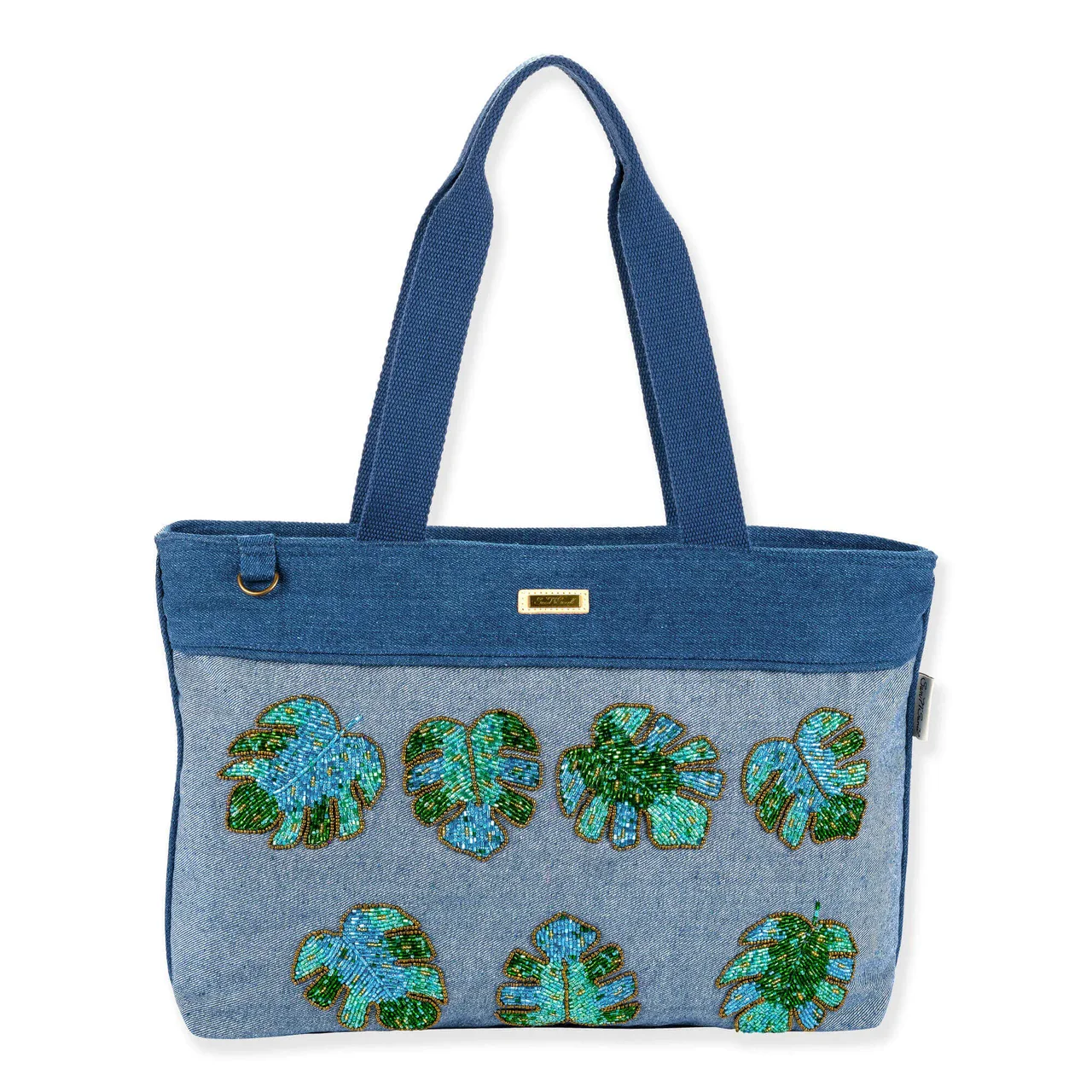 SUN 'N' SAND - SNS6920 BEADED MONSTERA TOTE - Image 2