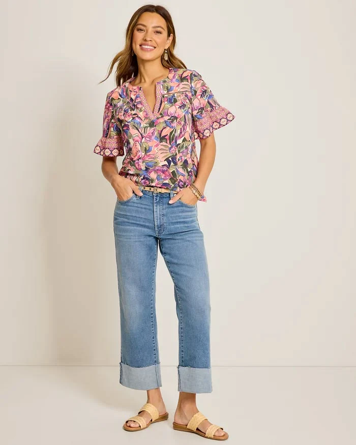 TOMMY BAHAMA - GARDEN OASIS FLUTTER SVL TOP - Image 2