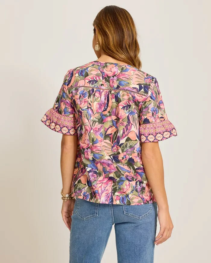 TOMMY BAHAMA - GARDEN OASIS FLUTTER SVL TOP - Image 3