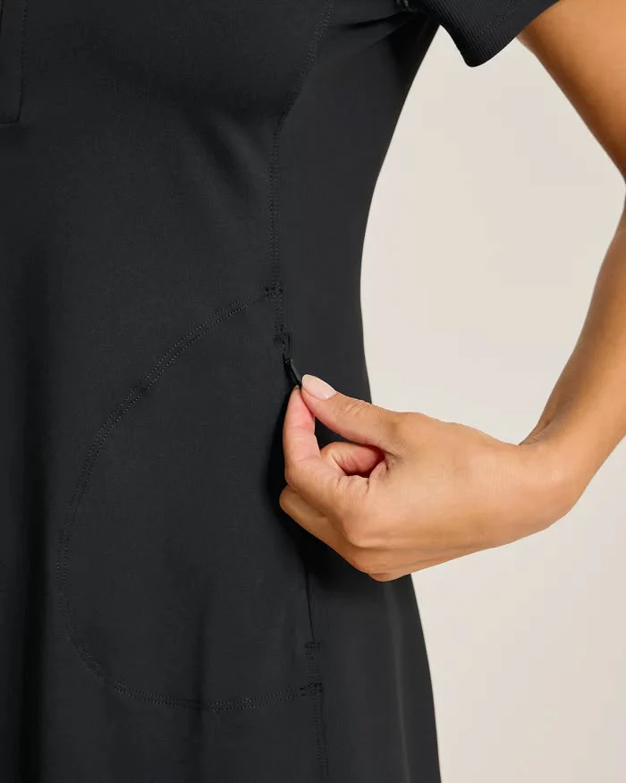 TOMMY BAHAMA - WOMEN'S ABBY RIB SS ZIP POLO DRESS - Image 4