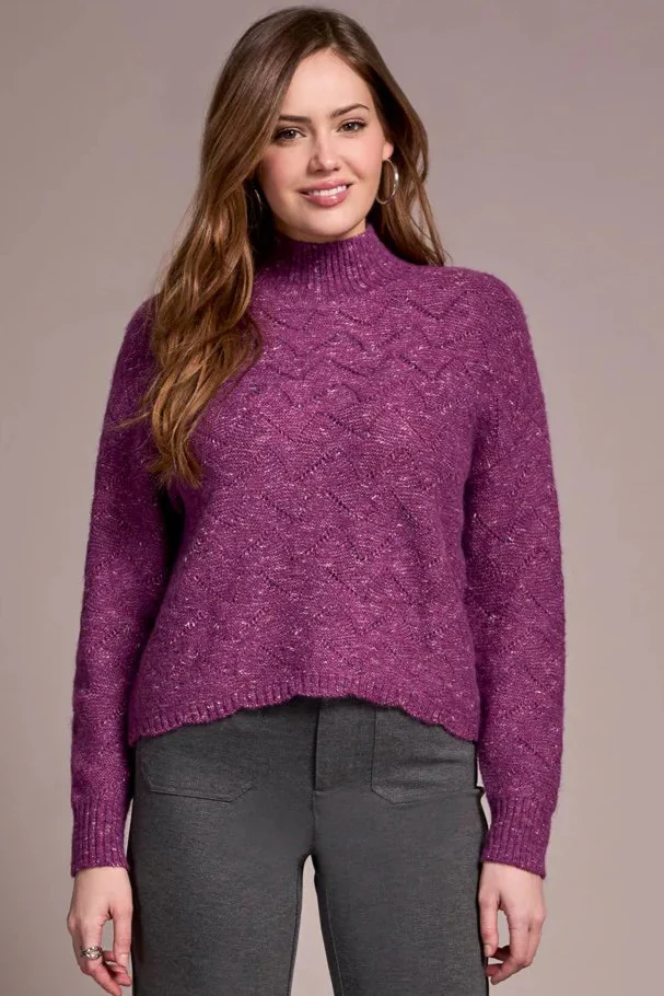 TRIBAL - WOMENS Mock Neck Drop Shoulder Sweater 5943O - Image 2