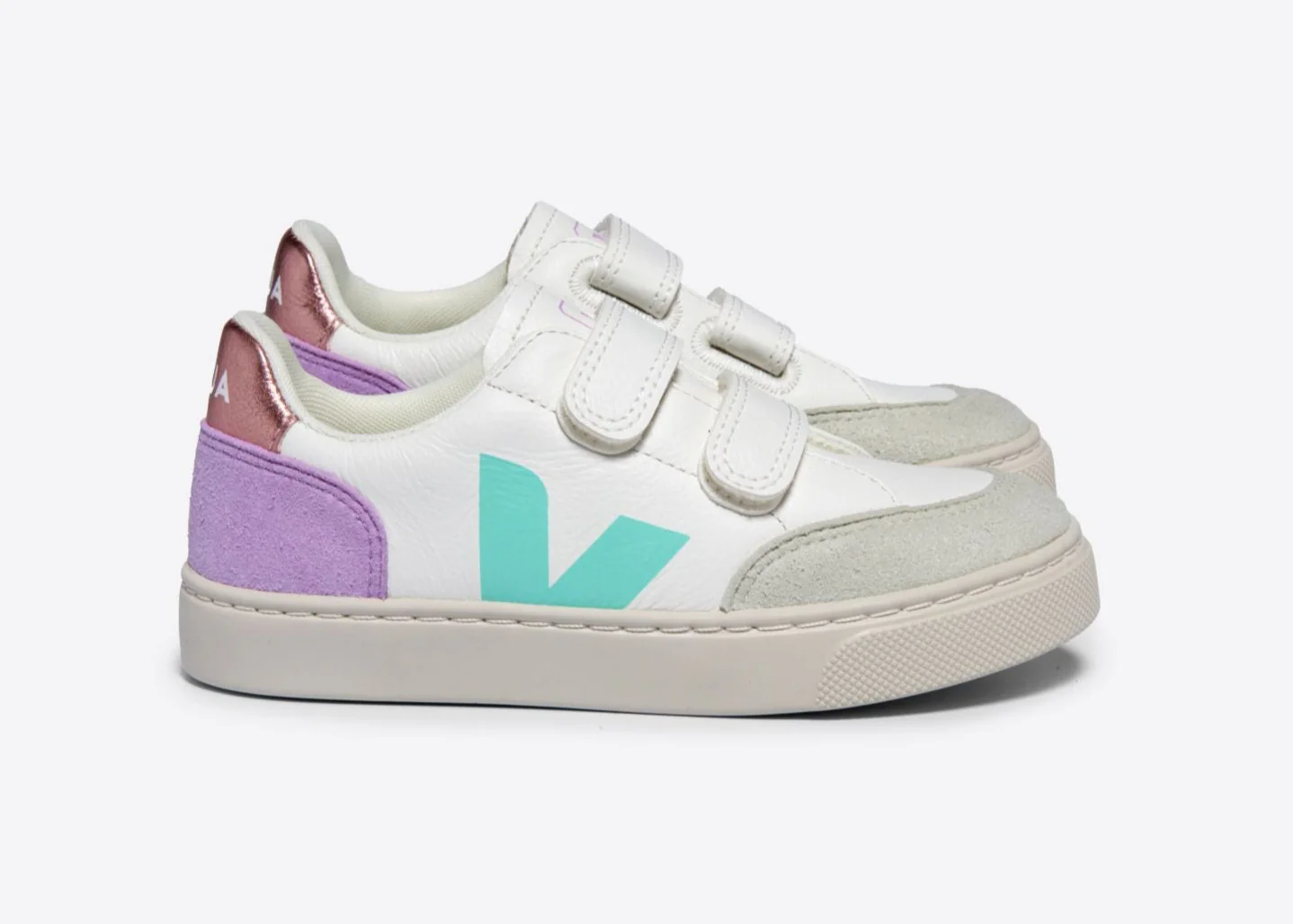VEJA- KIDS V-12 CHROMEFREE LEATHER SHOE - Image 2
