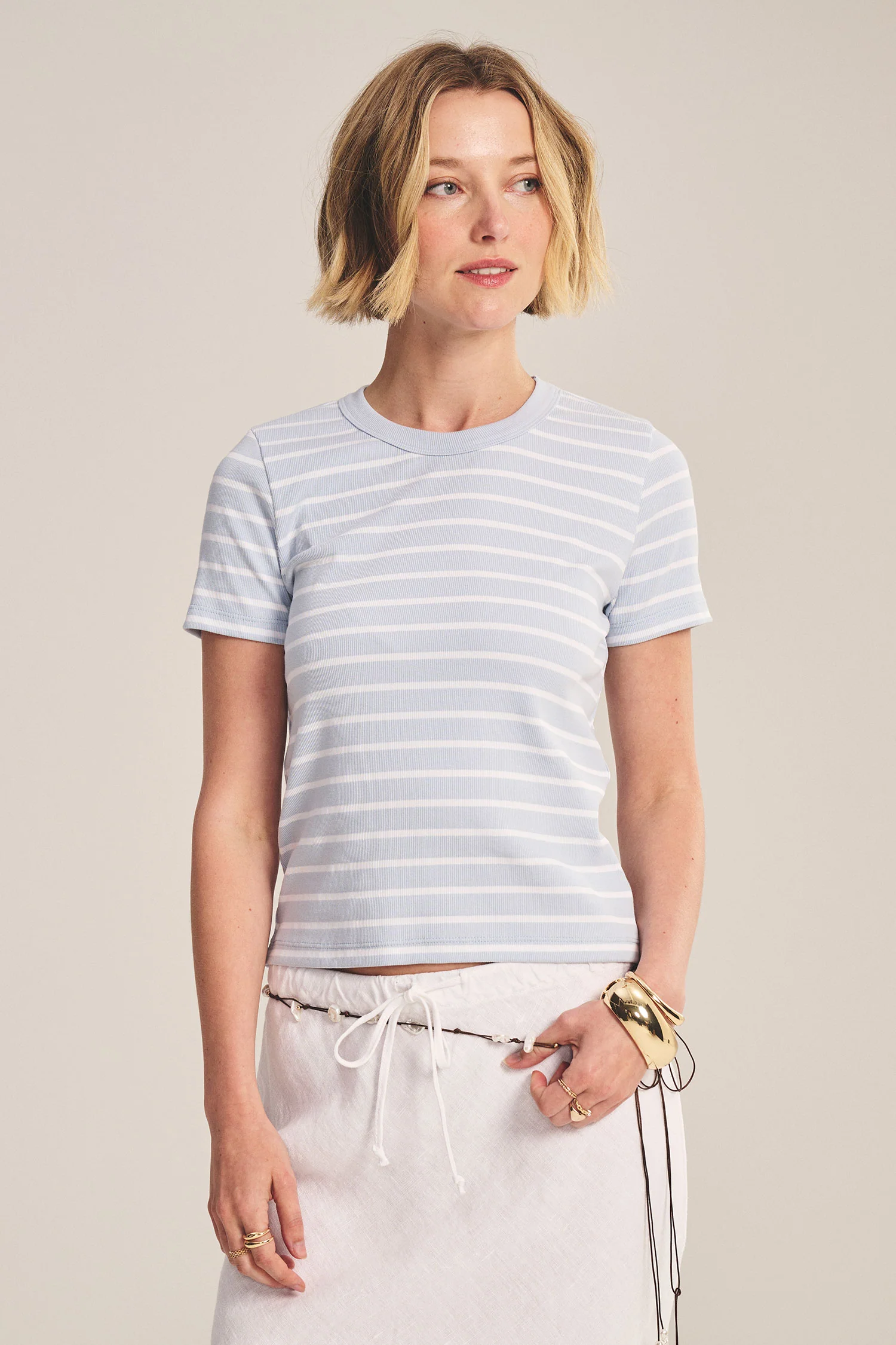 VELVET - STRIPE RIB & POPLIN MIX MEDIA TOP BRENDA07 - Image 11