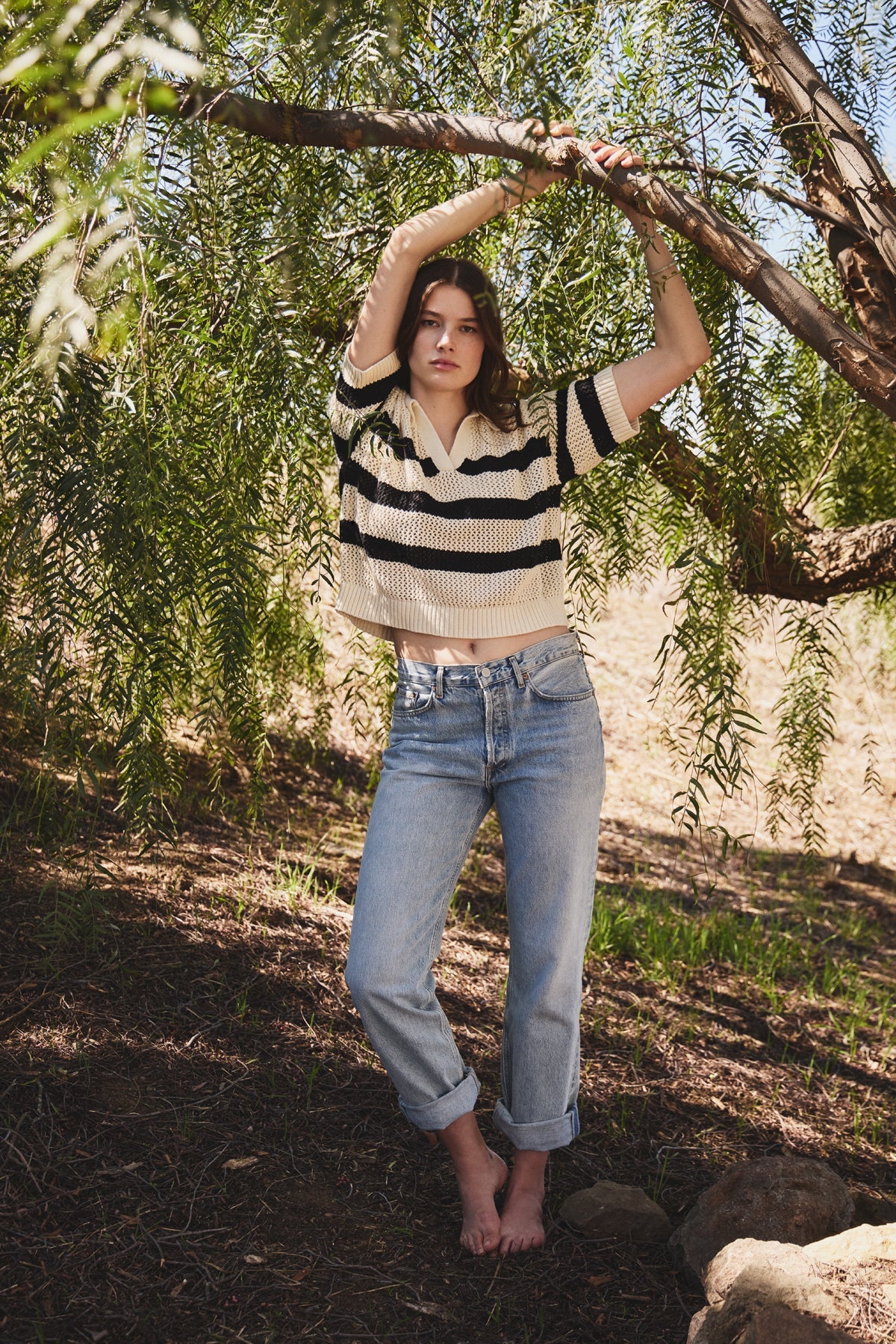 VELVET- Women's york cotton cashmere mesh sweater polo - Image 7