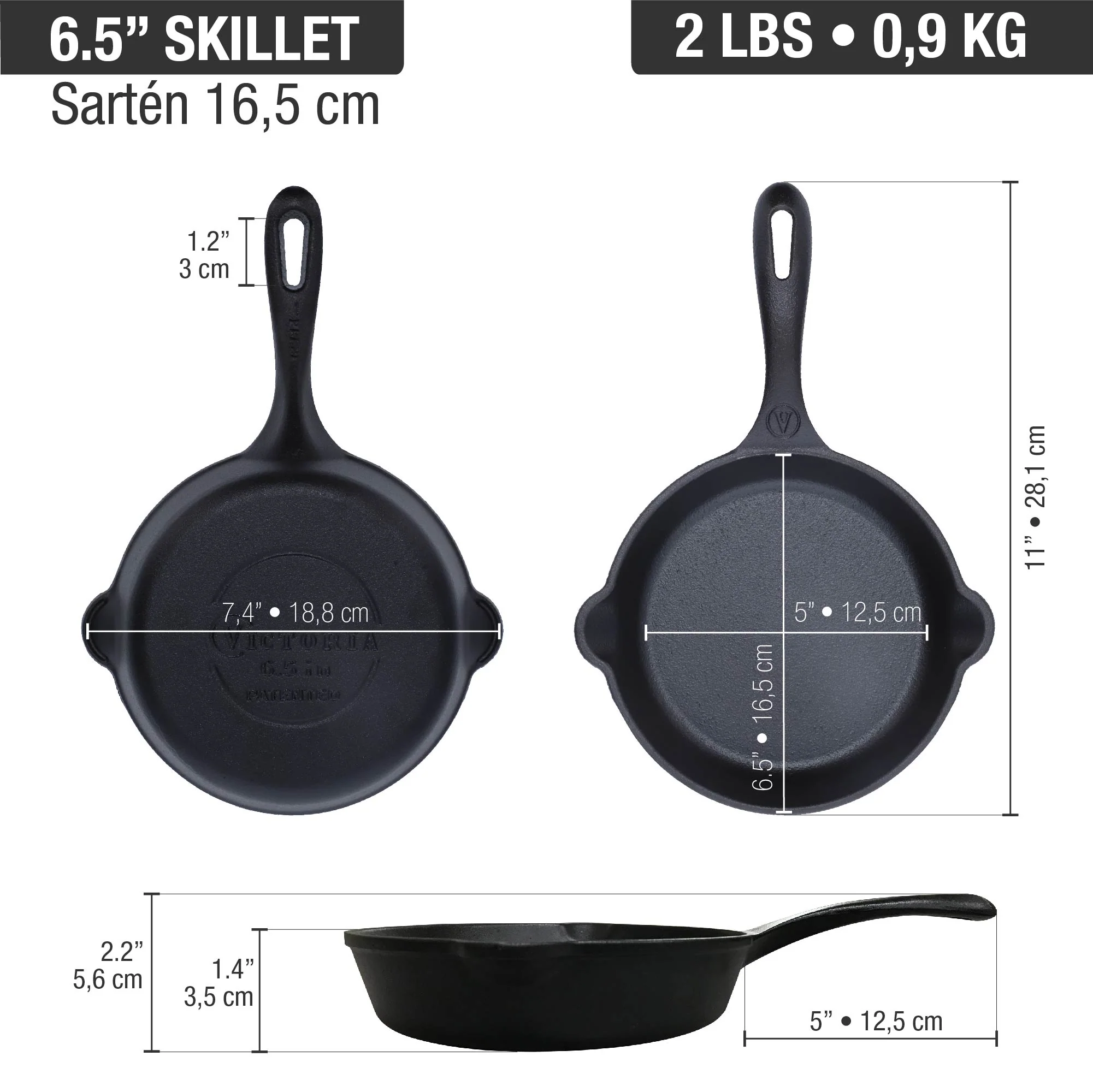 VICTORIA - 6.5" CAST IRON SKILLET - Image 2