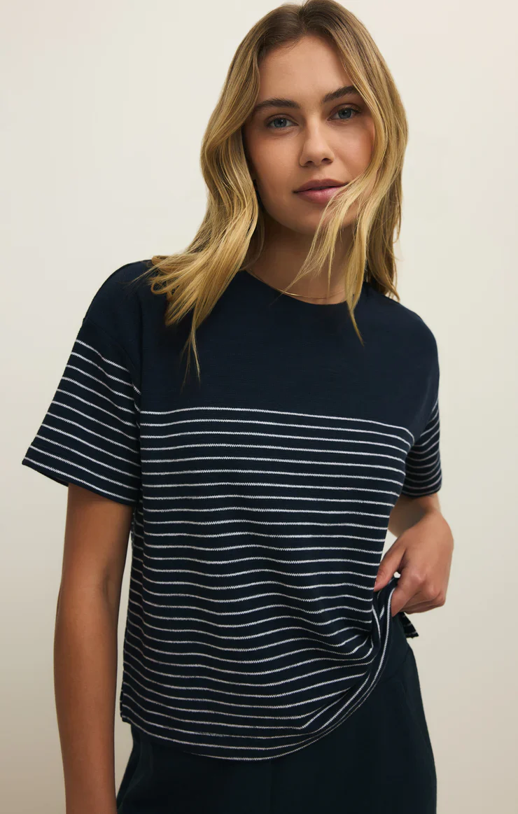 Z SUPPLY - WOMEN'S Harbor Textured Knit Stripe Shirt - Image 5